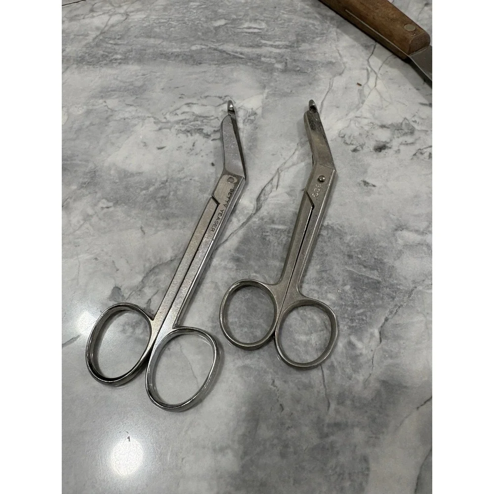 Military Bandage Scissors U.S.G. Issued Stainless‎ Set Of 2 Circa 1980's